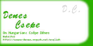 denes csepe business card